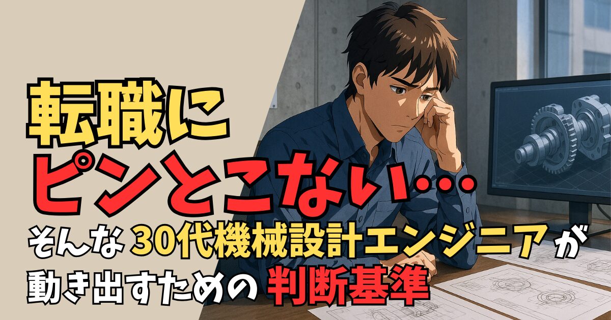 転職にピンとこない…そんな30代設計職が動き出すための判断基準