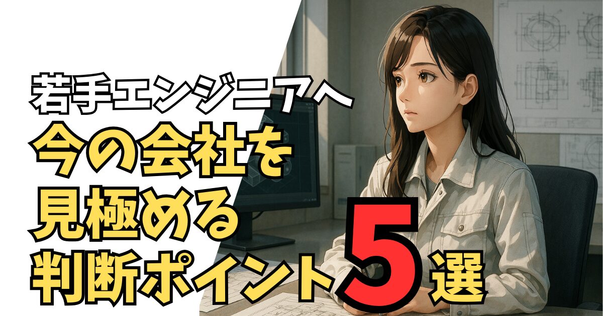 若手エンジニアへ 今の会社を見極める判断ポイント5選